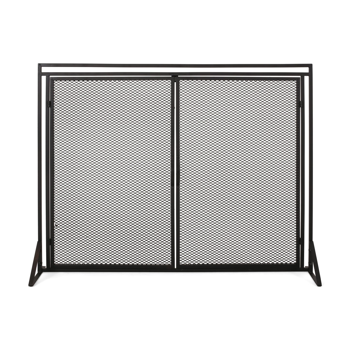 Home Decor 40-in Matte Black Iron 1-Panel Flat Twin Fireplace Screen 311959
