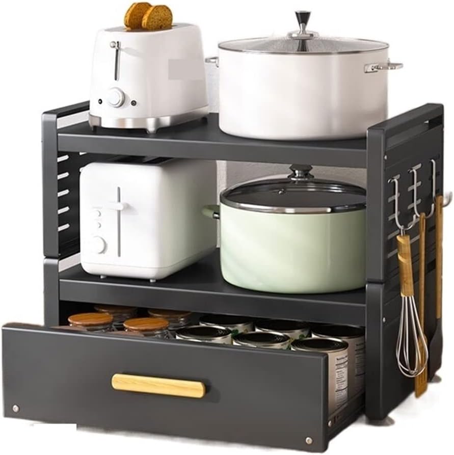 Organizer Shelf/Shelving Unit Drawer Style Pot Rack, Kitchen Storage Rack, Countertop, Multifunctional Seasoning Storage Rack, Small Electrical Appliance Pot Storage Rack Multipurpose Shelf Shelves(40