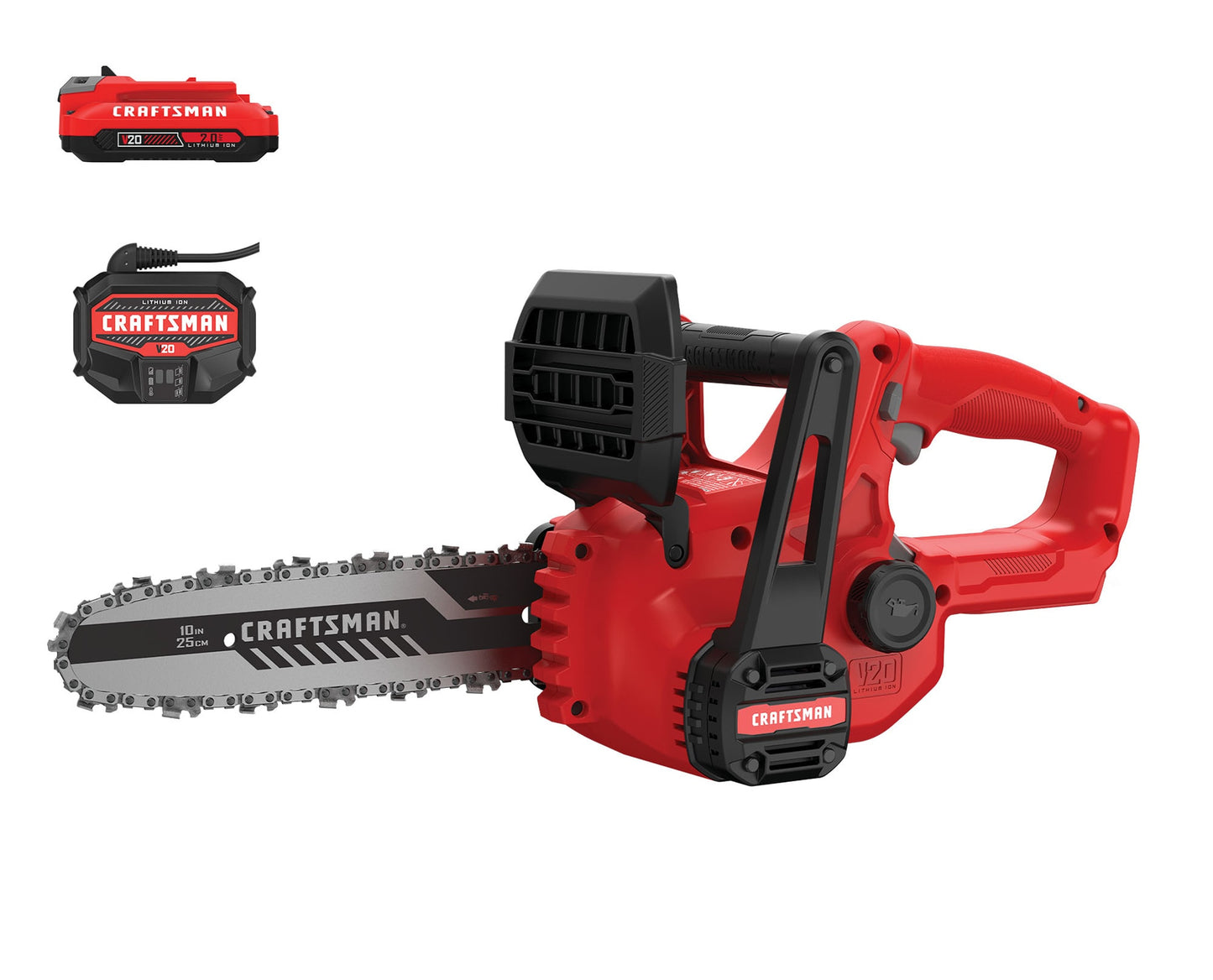 CRAFTSMAN V20 20-volt Max 10-in Battery 2 Ah Chainsaw (Battery and Charger Included) CMCCS610D1