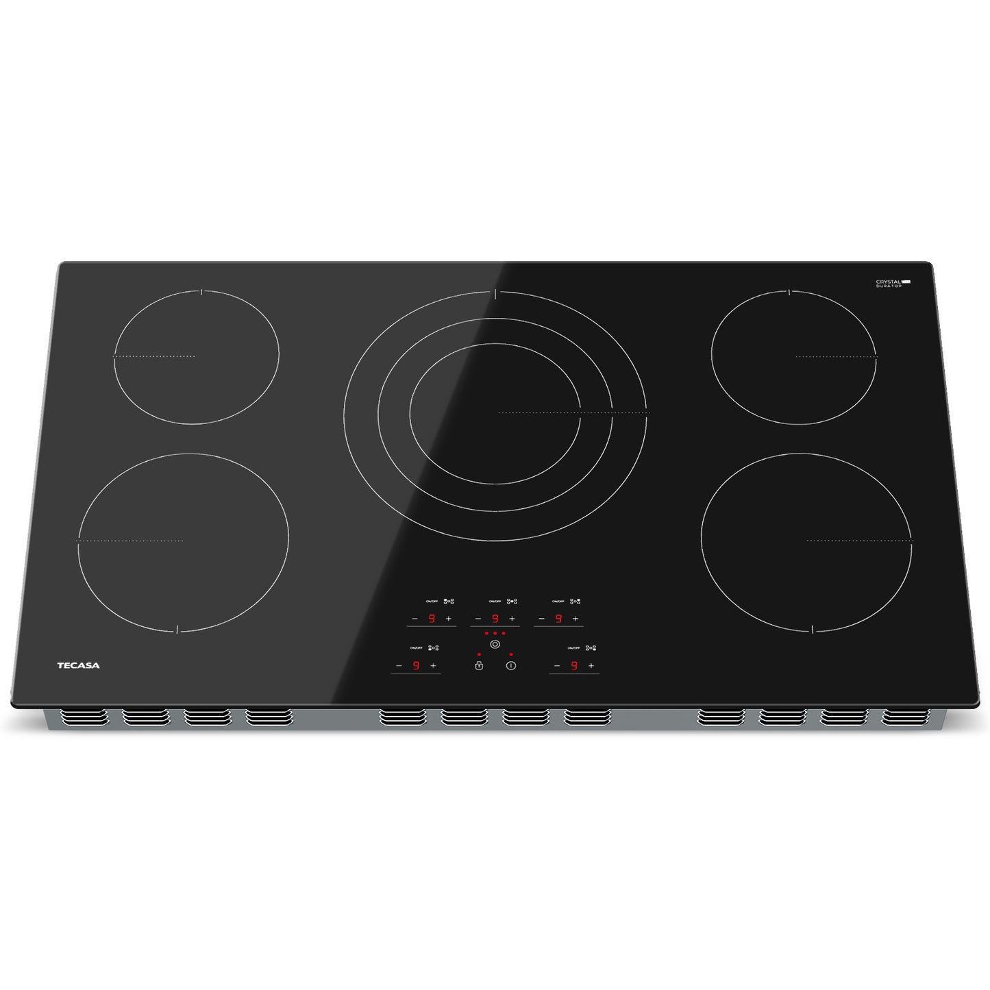 Tecasa (Radiant)Electric Ceramic Cooktop,9000W Built-In Stove Top 36-in 5 burners Smooth surface Black Electric Cooktop