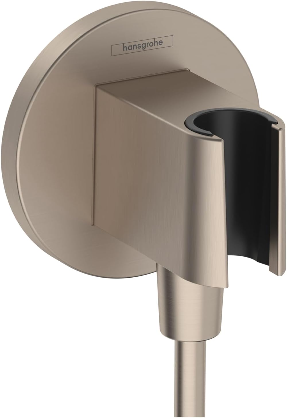 hansgrohe FixFit S Handheld Shower Wall Outlet 1\/2-inch Thread Connection in Brushed Nickel, 26888821