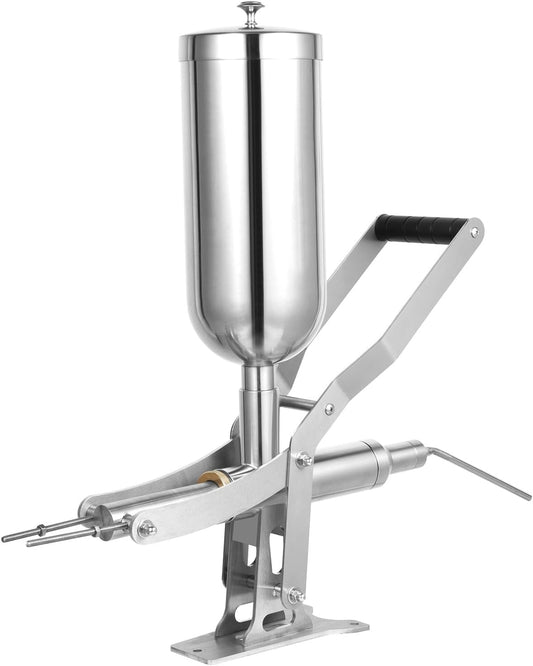 Manual Donut Filler Machine Manual 5L Churros Maker Machine Commercial Spanish Donuts Dessert Churro Maker Stainless Steel Fruit Donut Jam Filling Machine