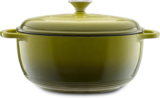 Mercer Culinary Enameled Cast Iron Round Dutch Oven, 6 qt., Avocado