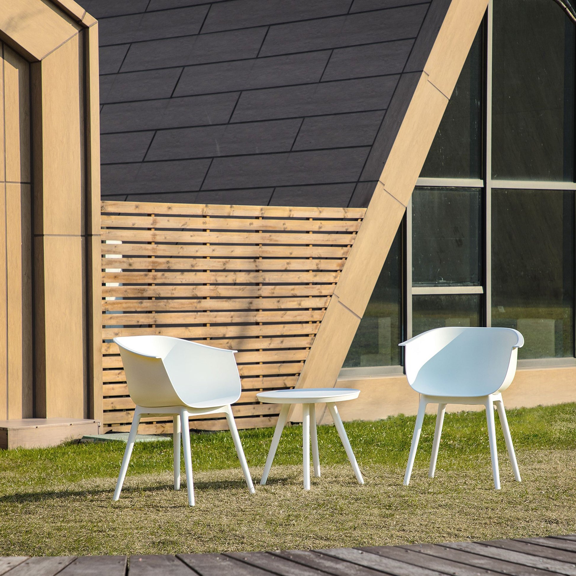 Yiekholo 3-Piece Patio Conversation Set with White