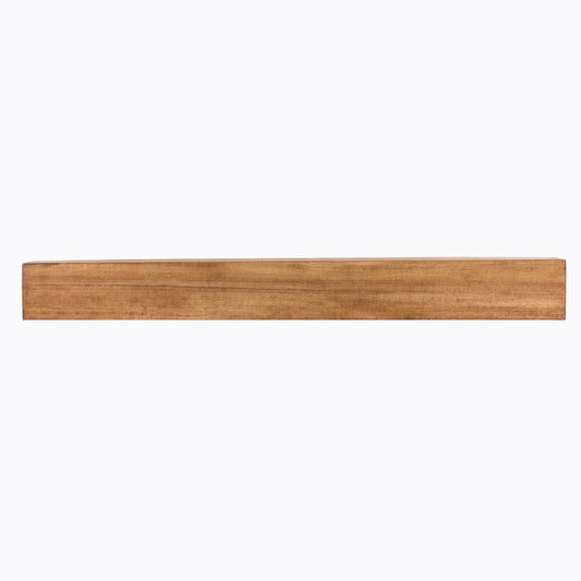 Dogberry 72-in W x 5.5-in H x 6.25-in D Aged Oak Poplar Hollow Farmhouse Fireplace Mantel MFARM7262AGOKNONE