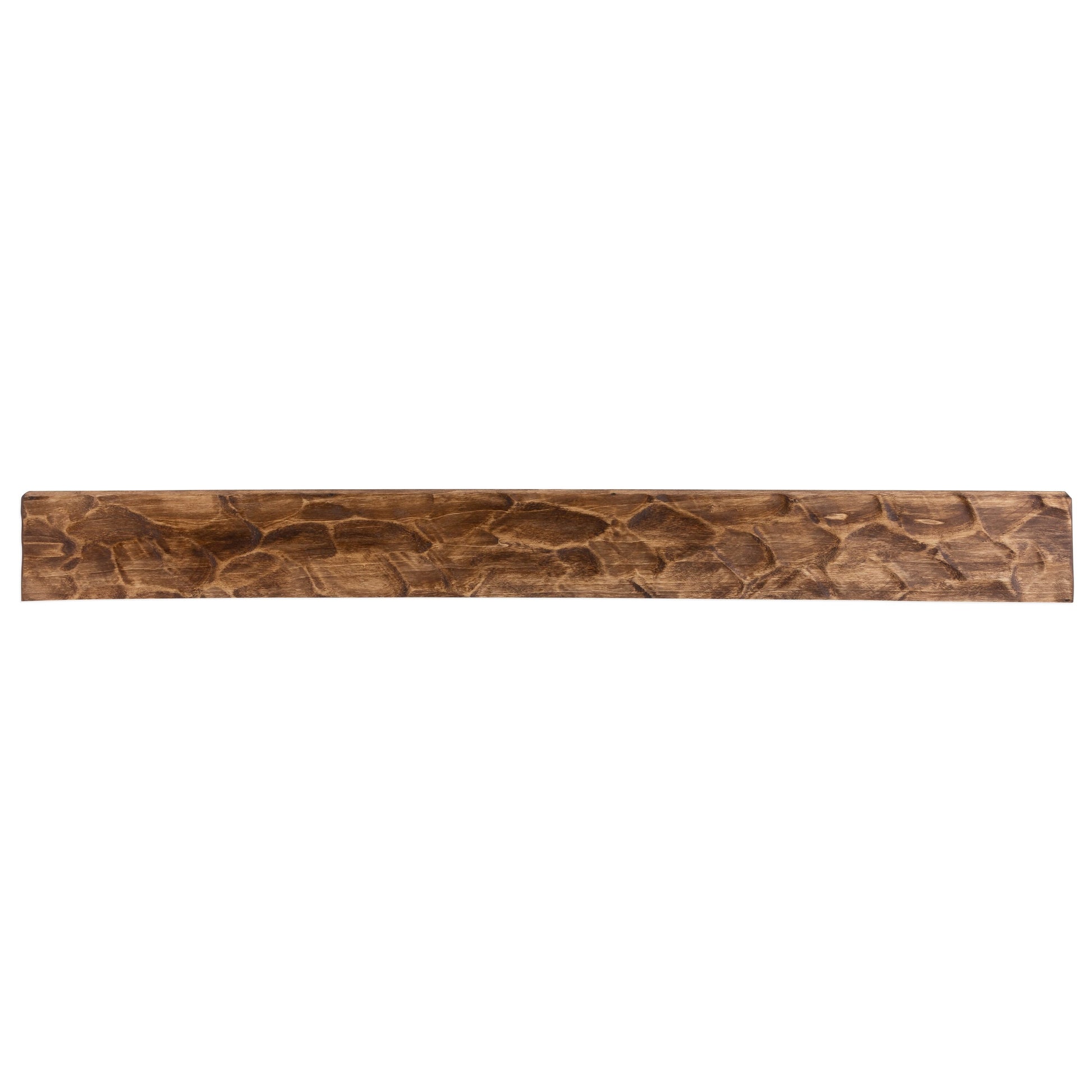 Dogberry 72-in W x 5.5-in H x 6.25-in D Aged Oak Poplar Hollow Rough Hewn Fireplace Mantel MHEWN7262AGOKNONE
