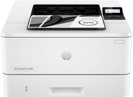 HP - LaserJet Pro 4001n Black-and-White Laser Printer - White