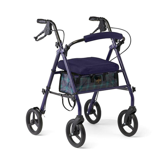 Medline - Sleek Steel Rollators with Microban, 300lb Weight Capacity - Navy