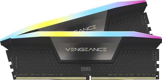 CORSAIR - VENGEANCE RGB 64GB (2x32GB) DDR5 6400MHz C32 UDIMM Desktop Memory - Black