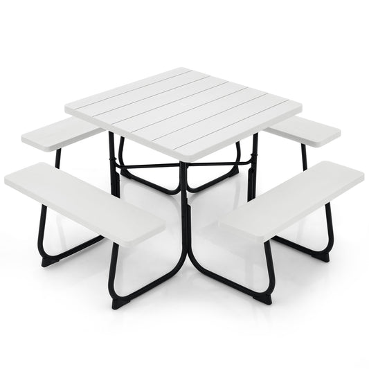 Poinic 35-in White Plastic Square Picnic Table