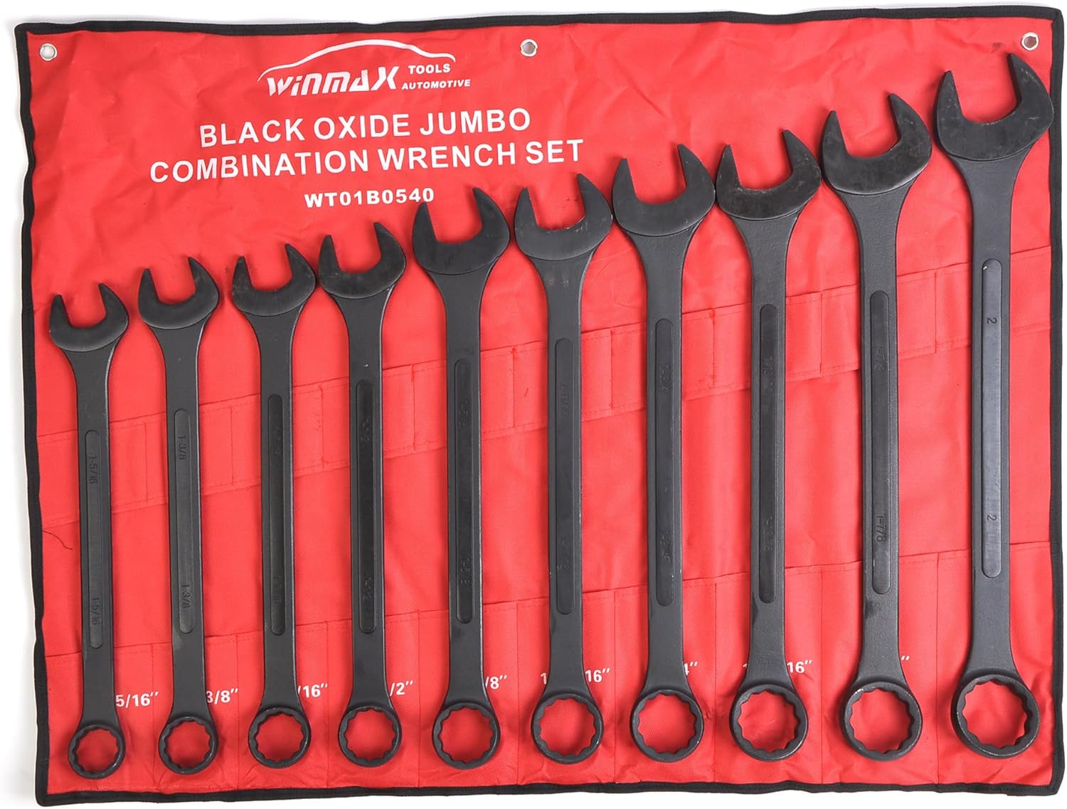 10 PC SAE Black-Oxide Jumbo Combo Wrench Set | 1-5/16" - 2"
